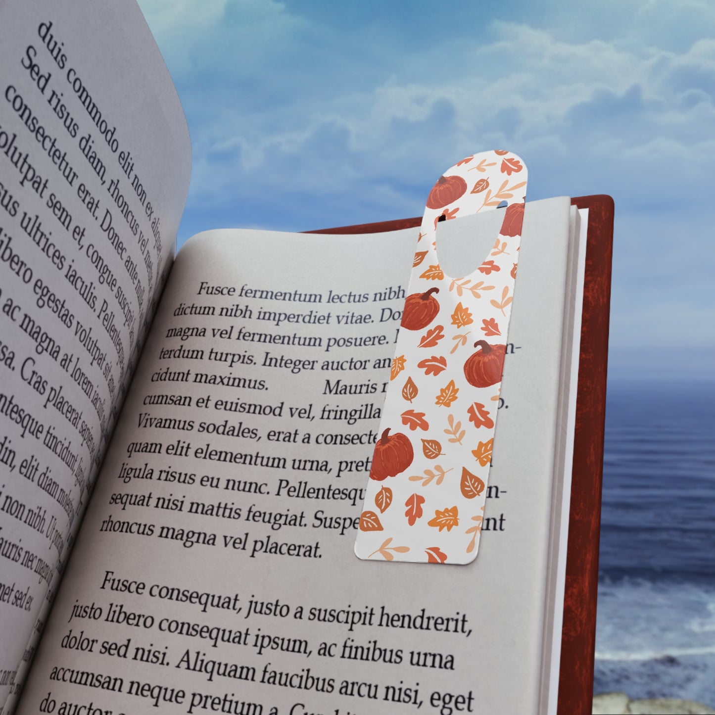 Bookmark - Whimsical Fall Leaves and Pumpkins