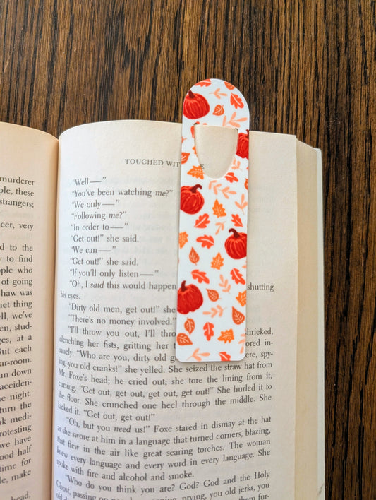 Bookmark - Whimsical Fall Leaves and Pumpkins
